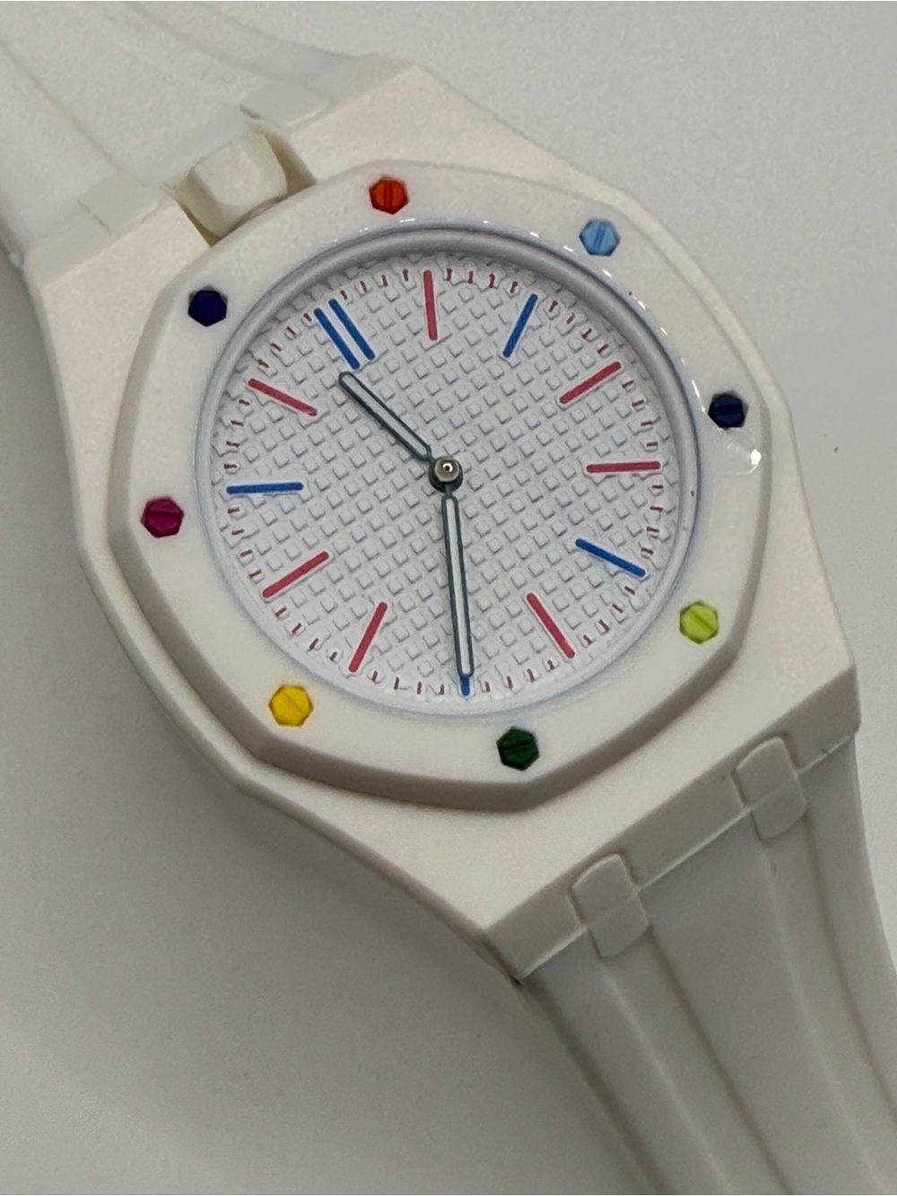 White Rainbow and White Luxury Style Quartz Watch
